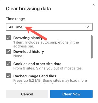 clearing browser cache