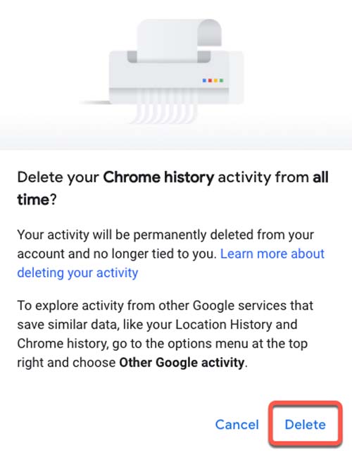 delete browsing history
