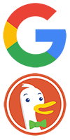 Google and Duck Duck Go logos