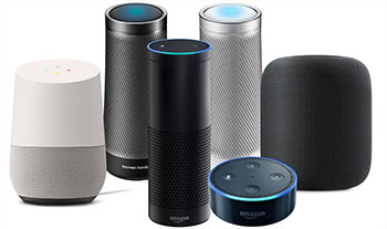 collection of smart speakers